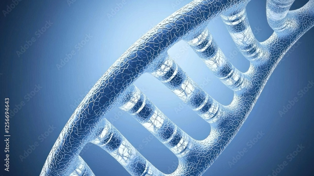 Aufkleber molecular structure of dna helix in blue background for science