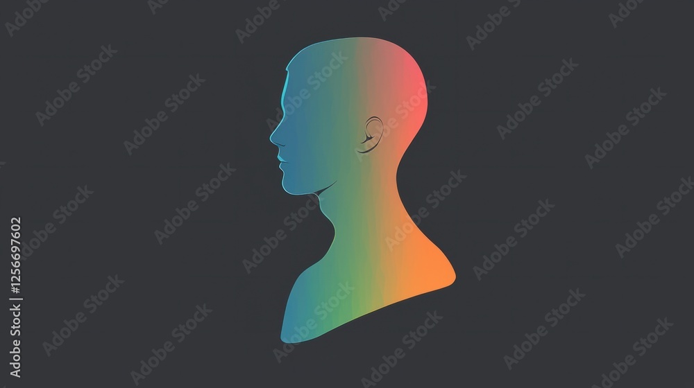 Aufkleber abstract silhouette with gradient color effect on dark background