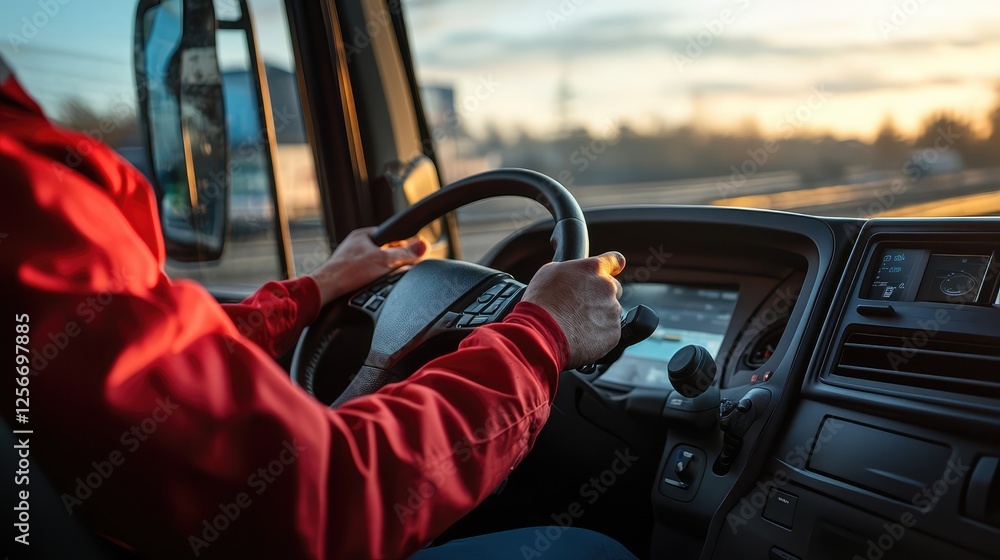 Aufkleber a delivery driver's mobile business dashboard with gps navigation and order tracking. copy space.
