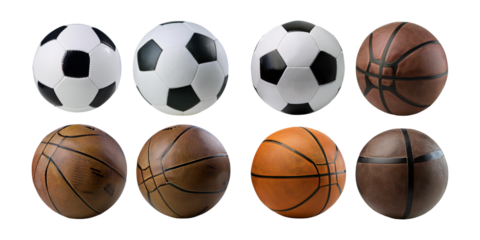 Variety of Sports Balls Including Soccer and Basketball Type Designs