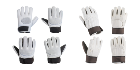 Pair of White Sports Gloves on Isolated Black Background
