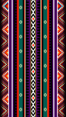 Detailed Handmade Vertical Motif Traditional Handmade Sadu Rug
