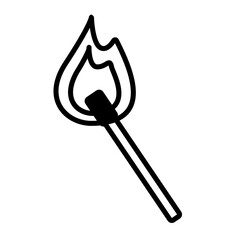 vector illustration of a burning match