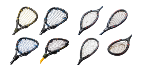 Collection of Unique Fishing Nets Displayed on a Dark Background