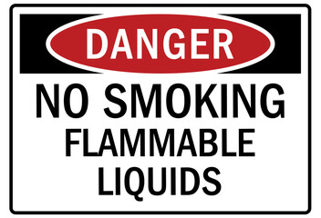 No smoking sign flammable liquids
