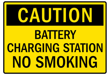 No smoking sign battery charging station