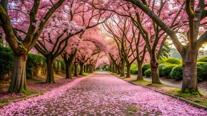 Naklejka premium Cherry Blossom Pathway