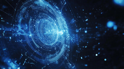 Abstract Digital Network Global Connections Futuristic Technology Concept