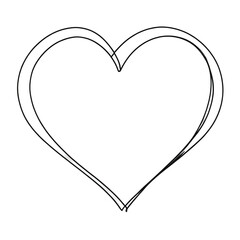 Minimalist Thin Black Line Heart Icon - Transparent PNG for Versatile Graphic Design and Creative Projects, Ideal for Websites, Social Media, and Digital Content