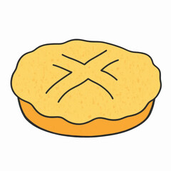 Illustration Apple Pie Dessert Isolated Background Sweet Icon