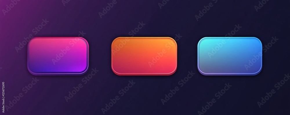 Leinwandbilder Modern and colorful web buttons with customizable space for text or icons