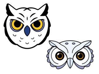 Vector Minimalist Owl Eyes Isolated Background