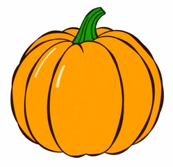 Illustration Pumpkin Orange Isolated Background for Autumn Branding