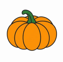 Illustration Pumpkin Orange Isolated Background Halloween Autumn Icon