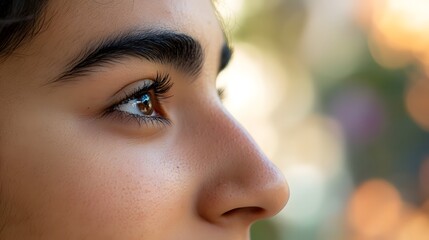 A joyful multiracial face radiates warmth, celebrating diversity and connection