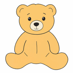 Illustration Teddy Bear Brown Isolated Background Kids Toy Icon