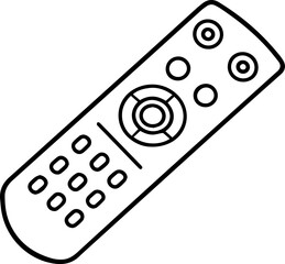 TV / AC Remote Outline - Coloring Book Page Line Art Illustration