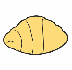 Illustration Croissant Isolated White Background Breakfast Icon