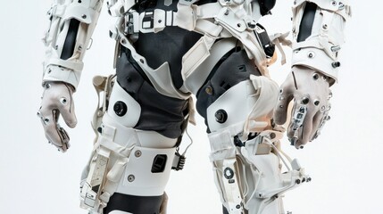 Advanced Robotic Suit Displayed on a White Background for Innovation