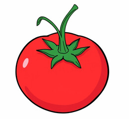 Illustration Tomato Button Red Isolated White Background for Farm Game UI