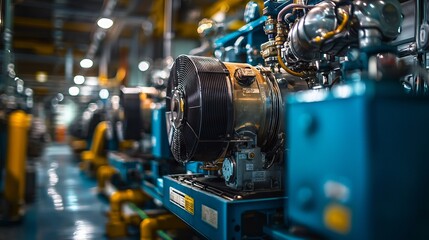 Industrial Machinery with Fan in Factory Environment