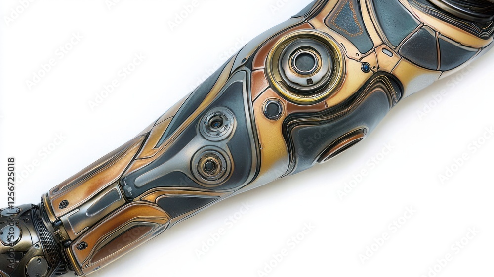 Aufkleber futuristic robotic arm design with intricate metallic patterns