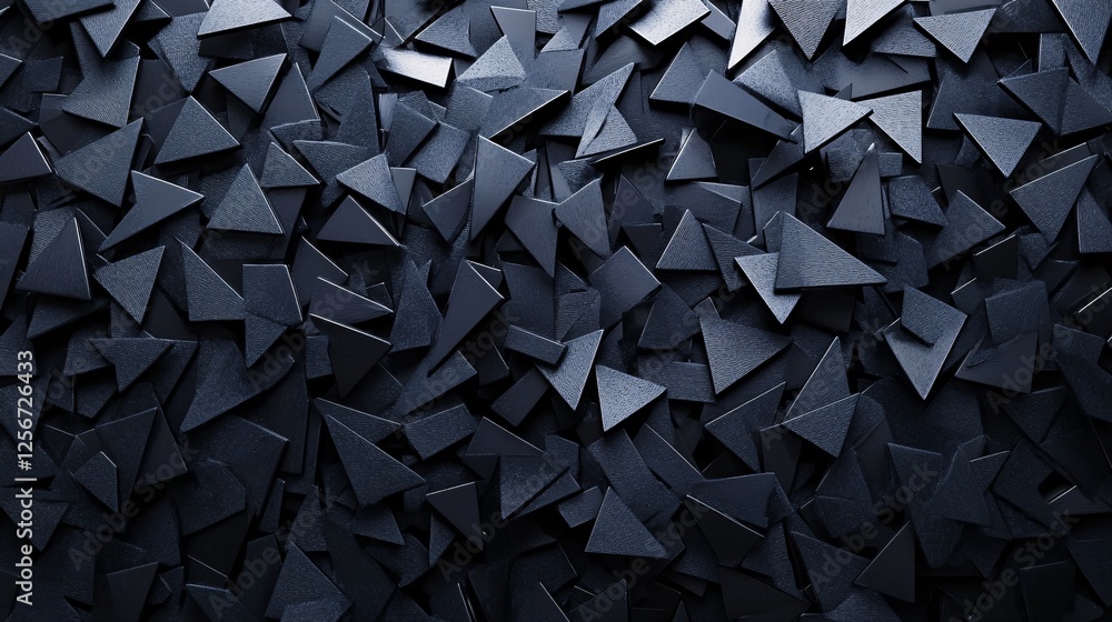 Aufkleber chaotic black triangle abstract background forming on surface