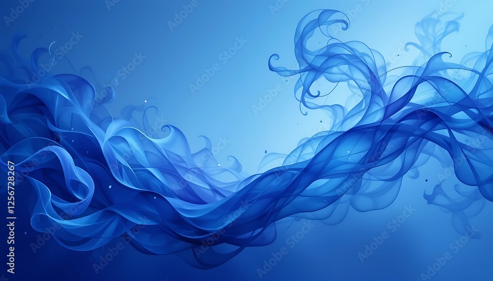 Aufkleber abstract blue wave background with smooth gradient and flowing shapes