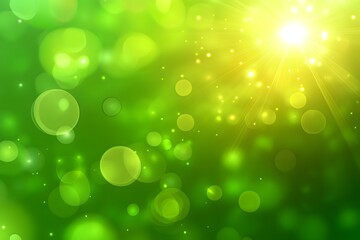 Fototapeta premium Abstract Green and Yellow Bokeh Background with Radiating Light