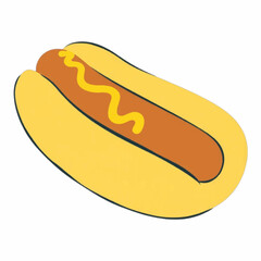 Illustration of a Hotdog for Fast Food and SnackThemed Designs