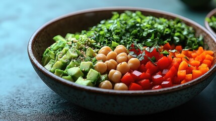 Freshly chopped vegetables in a bowl, showcasing vibrant colors and textures for healthy eating