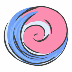 Illustration of a Circle Swirl for Abstract and Decorative Designs