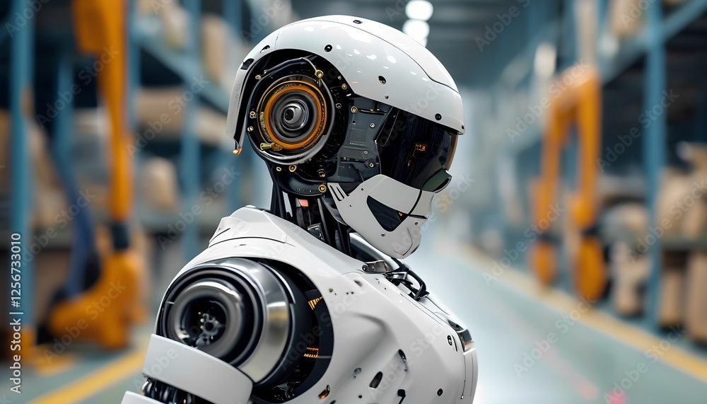 Poster robotic innovation showcase technology factory image display industrial environment close-up perspec