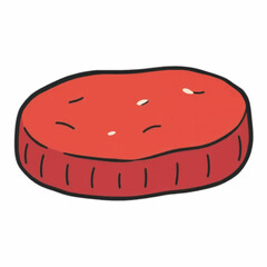 Illustration of a Meat Steak with Rich Red Tones and Textured Details, Perfect for Food Themes