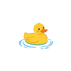 Illustration of a Rubber Duck on Isolated Background