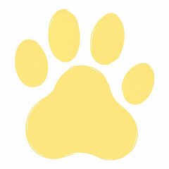 A Yellow Paw Print, Symbolizing Animals and Playful Energy