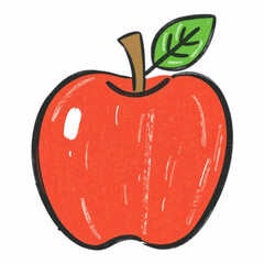 Hand Drawn Illustration of an Apple, Simple and Natural Design