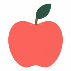 Illustration of a Simple Red Apple, Fresh and Classic Symbol of Nature