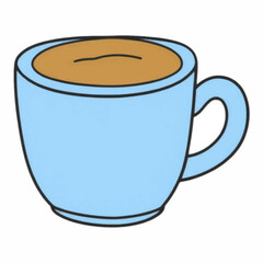 Illustration of a Blue Coffee Cup for Café and Beverage Designs