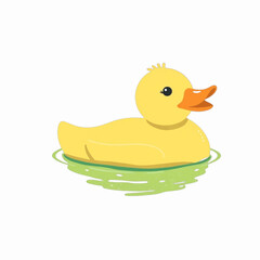 Illustration of a Rubber Duck on Isolated Background