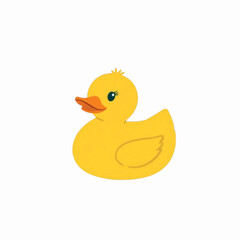 Illustration of a Rubber Duck on Isolated Background