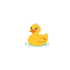 Illustration of a Rubber Duck on Isolated Background