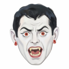 Illustration of a Vampire Face for Horror and Halloween Designs