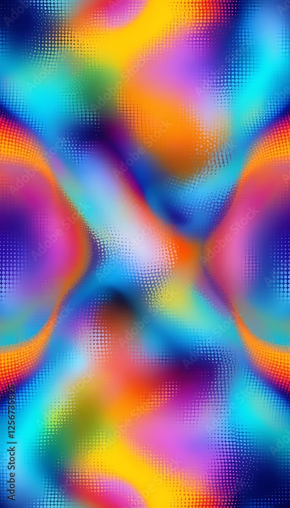 Aufkleber colorful abstract background with blurred gradient and halftone texture overlay