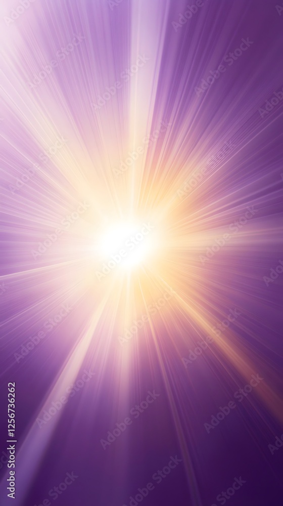 Poster radiating light source with purple gradient background