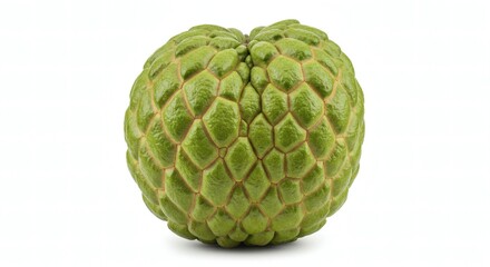 Obraz premium Close-Up of Whole Cherimoya Fruit with Scaly Green Surface