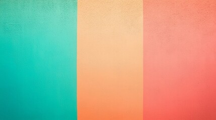 Fototapeta premium A vibrant, textured background features three vertical stripes in teal, peach, and coral, creating a colorful and modern visual aesthetic.
