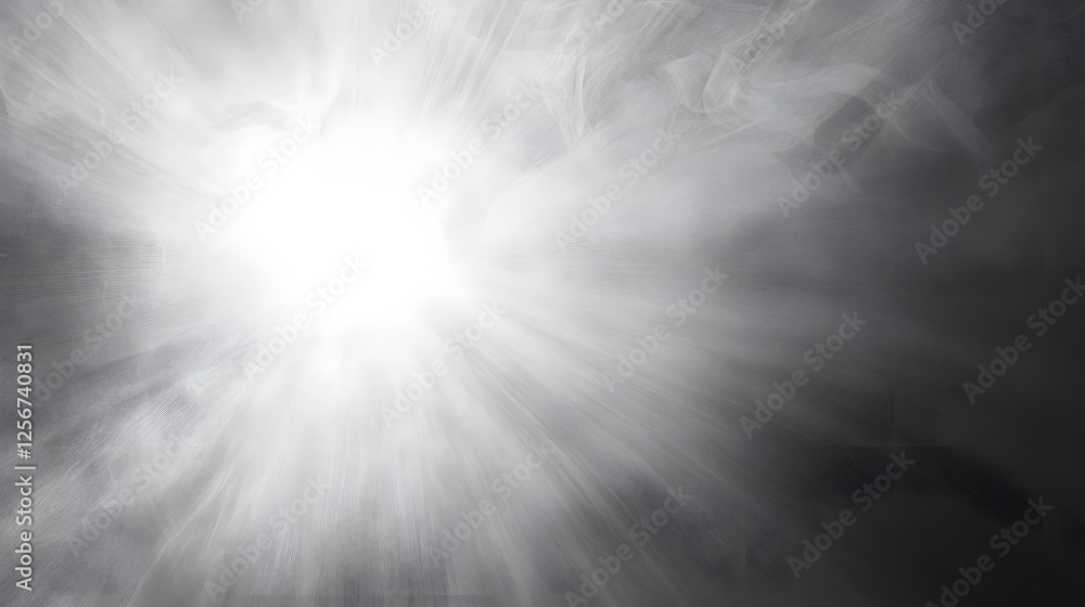 Poster grayscale light source with smoke and starburst effect