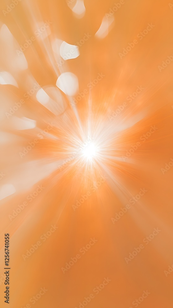 Poster abstract light source with peach background and blurred shapes
