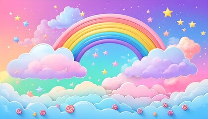 Whimsical Fantasy Clouds and Stars